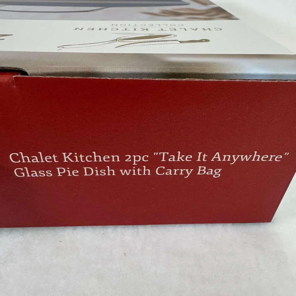 Chalet Kitchen Glass Pie Dish With Carry Bag 